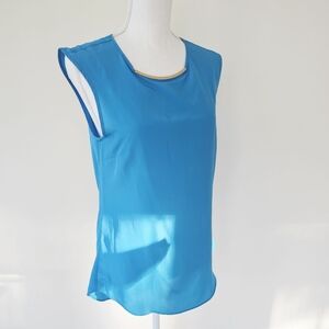 Michael Kors Summer Blue Sleeveless Drape Back Top Small